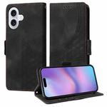 For iPhone 17 Embossed Rhombus Starry Leather Phone Case(Black)