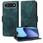 For iPhone 17 Air Embossed Rhombus Starry Leather Phone Case(Green)