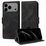 For iPhone 17 Pro Max Embossed Rhombus Starry Leather Phone Case(Black)