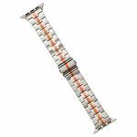 For Apple Watch SE 2023 44mm Stainless Steel Watch Band(Starlight Orange)