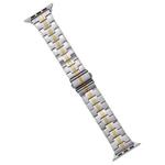 For Apple Watch SE 2023 44mm Stainless Steel Watch Band(Silver Gold)