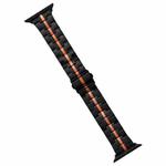For Apple Watch Series 9 45mm Stainless Steel Watch Band(Black Orange)