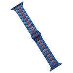 For Apple Watch Series 8 45mm Stainless Steel Watch Band(Blue Red)