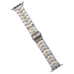 For Apple Watch SE 2022 40mm Stainless Steel Watch Band(Silver Gold)