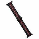 For Apple Watch SE 2022 44mm Stainless Steel Watch Band(Black Red)