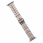 For Apple Watch SE 2022 44mm Stainless Steel Watch Band(Silver Orange)