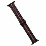 For Apple Watch Series 3 38mm Stainless Steel Watch Band(Black Red)
