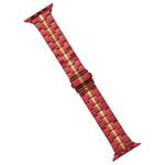 For Apple Watch 42mm Stainless Steel Watch Band(Red Yelllow)