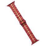 For Apple Watch 38mm Stainless Steel Watch Band(Red Yelllow)