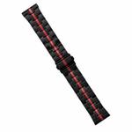 22mm Stainless Steel Watch Band(Black Red)