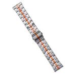 22mm Stainless Steel Watch Band(Silver Orange)