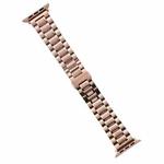 For Apple Watch Series 9 45mm Five-Beads Stainless Steel Watch Band(Rose Gold)