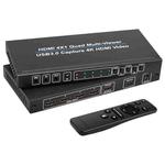 NK-941S 4K HDMI 4x1 Screen Splitter + USB3.0 Video Capture All In One Machine(Black)