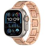 For Apple Watch Ultra 49mm H Slim Stainless Steel Watch Band(Rose Gold)