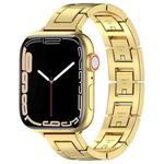 For Apple Watch Series 7 41mm H Slim Stainless Steel Watch Band(Gold)