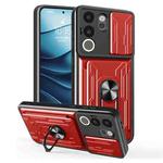 For vivo V29e / Y200 5G / V30 Lite 5G Sliding Camshield TPU+PC Phone Case with Card Slot(Red)