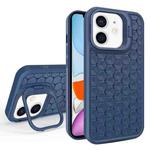 For iPhone 11 Honeycomb Radiating Lens Holder Magsafe Phone Case(Blue)