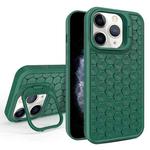 For iPhone 11 Pro Honeycomb Radiating Lens Holder Magsafe Phone Case(Green)