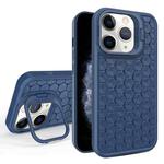 For iPhone 11 Pro Max Honeycomb Radiating Lens Holder Magsafe Phone Case(Blue)