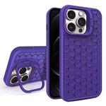 For iPhone 12 Pro Honeycomb Radiating Lens Holder Magsafe Phone Case(Purple)