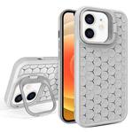 For iPhone 12 Honeycomb Radiating Lens Holder Magsafe Phone Case(Grey)