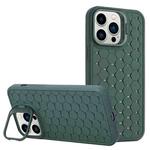 For iPhone 16 Pro Honeycomb Radiating Lens Holder Magsafe Phone Case(Green)