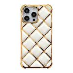 For iPhone 15 Pro Max Electroplated Varnish Diamond TPU Phone Case(White)