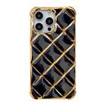 For iPhone 15 Pro Max Electroplated Varnish Diamond TPU Phone Case(Black)