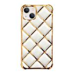 For iPhone 15 Electroplated Varnish Diamond TPU Phone Case(White)