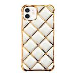 For iPhone 12 Electroplated Varnish Diamond TPU Phone Case(White)