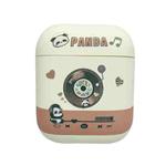 For AirPods 2 / 1 Panda Records Pattern Earbuds Box Frosted TPU Case(White)