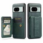 For Google Pixel 8 Fierre Shann Oil Wax Cow Leather Card Holder Back Phone Case(Green)
