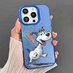 For iPhone 15 Pro Max Dual-sided IMD Animal Graffiti TPU + PC Phone Case(Running Dog)