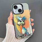 For iPhone 15 Plus Dual-sided IMD Animal Graffiti TPU + PC Phone Case(Furious Dog)