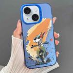 For iPhone 15 Plus Dual-sided IMD Animal Graffiti TPU + PC Phone Case(Electromobile Dog)
