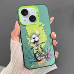 For iPhone 15 Dual-sided IMD Animal Graffiti TPU + PC Phone Case(Motorcycle Dog)