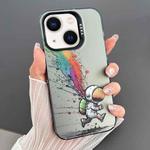 For iPhone 14 Dual-sided IMD Animal Graffiti TPU + PC Phone Case(Running Astronauts)