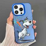 For iPhone 14 Pro Dual-sided IMD Animal Graffiti TPU + PC Phone Case(Running Dog)