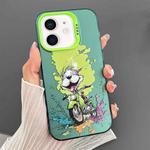 For iPhone 12 Dual-sided IMD Animal Graffiti TPU + PC Phone Case(Motorcycle Dog)