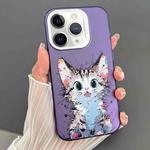 For iPhone 11 Pro Max Dual-sided IMD Animal Graffiti TPU + PC Phone Case(Stunned Cat)