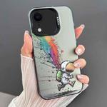 For iPhone XR Dual-sided IMD Animal Graffiti TPU + PC Phone Case(Running Astronauts)