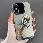 For iPhone XS Max Dual-sided IMD Animal Graffiti TPU + PC Phone Case(Strolling Astronauts)
