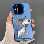 For iPhone XS Max Dual-sided IMD Animal Graffiti TPU + PC Phone Case(Running Dog)