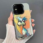 For iPhone X / XS Dual-sided IMD Animal Graffiti TPU + PC Phone Case(Furious Dog)