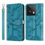 For Xiaomi Redmi Note 13 4G Life Tree Embossing Pattern Leather Phone Case(Blue)