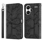 For Xiaomi Redmi Note 13 Pro+ Life Tree Embossing Pattern Leather Phone Case(Black)