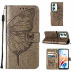 For OPPO A79 5G Embossed Butterfly Leather Phone Case(Grey)