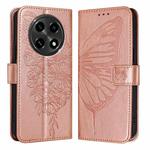 For OPPO A2 Pro 5G / A3 Pro 5G Embossed Butterfly Leather Phone Case(Rose Gold)