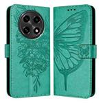 For OPPO A2 Pro 5G / A3 Pro 5G Embossed Butterfly Leather Phone Case(Green)