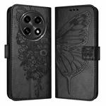 For OPPO A2 Pro 5G / A3 Pro China Embossed Butterfly Leather Phone Case(Black)